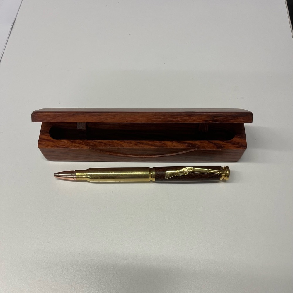 30 Caliber Rifle Pen Wooden  Case with Bullet Pen